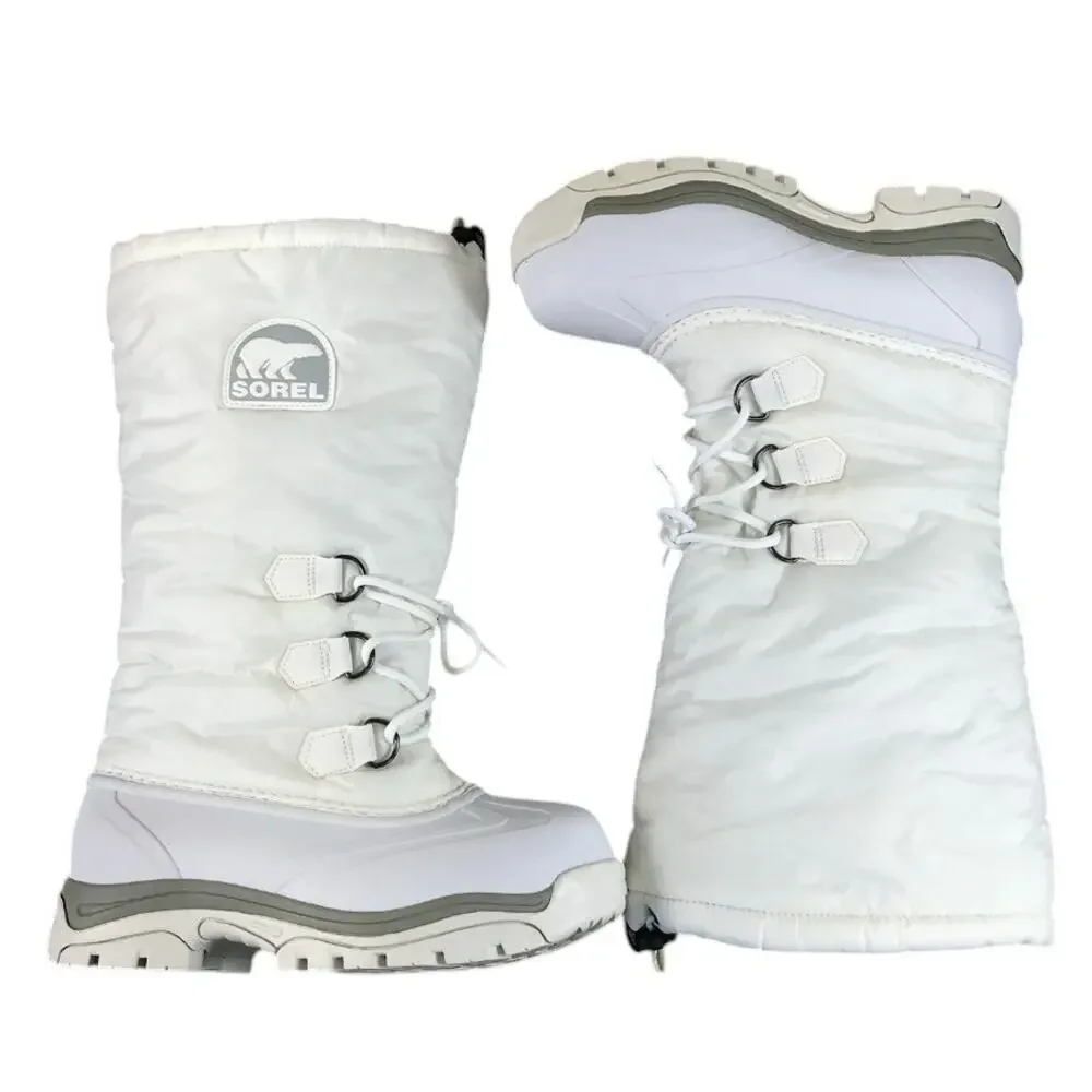 SOREL Snowlion Insulated Knee High Winter Boots Sz 9 White Cozy Stylish Durable